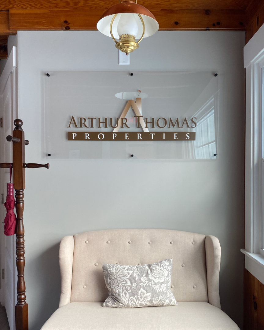 Plexiglass sign by Alphagraphics Portsmouth for Authur Thomas Properties