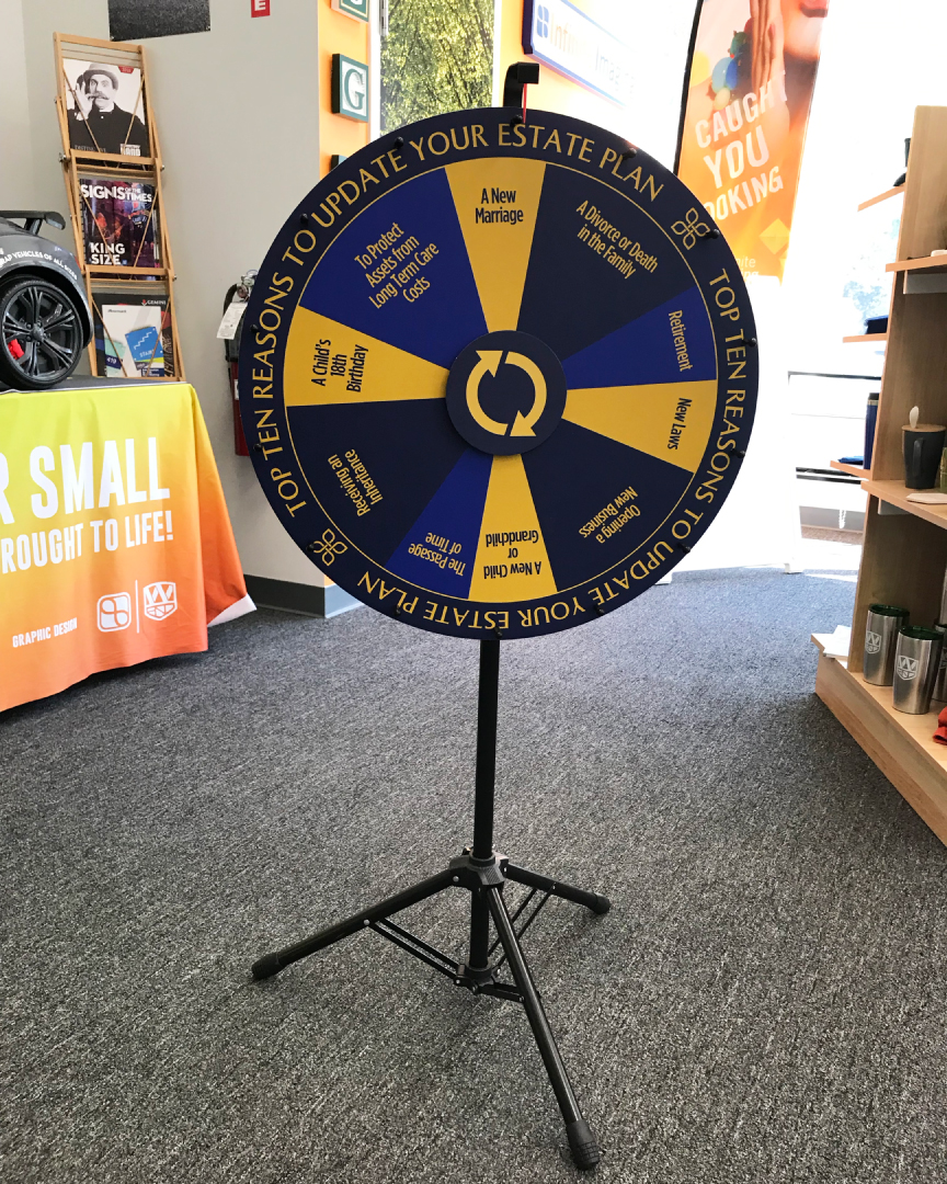 Custom design and cut spin wheel by Alphagraphics Portsmouth