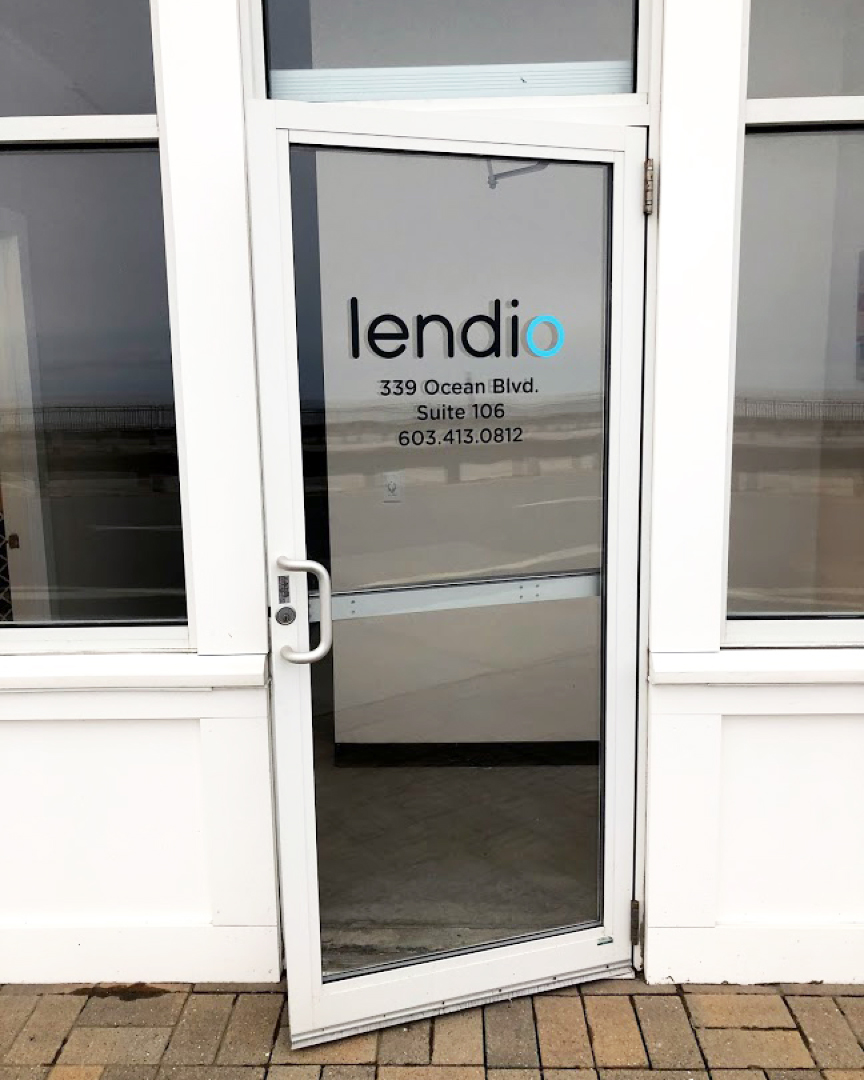 Lendio door graphic signage by Alphagraphics Portsmouth
